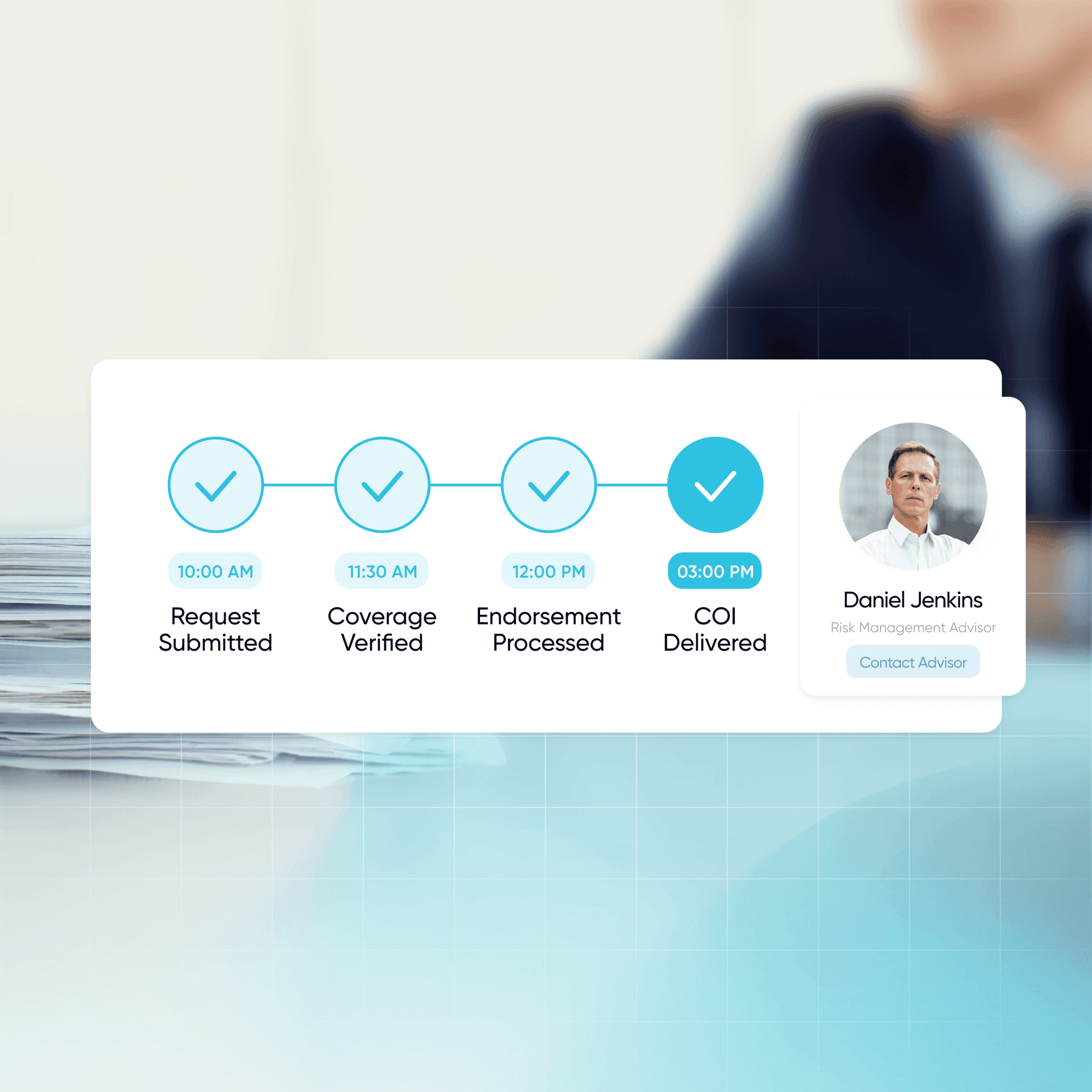 Timeline depicting COI status.