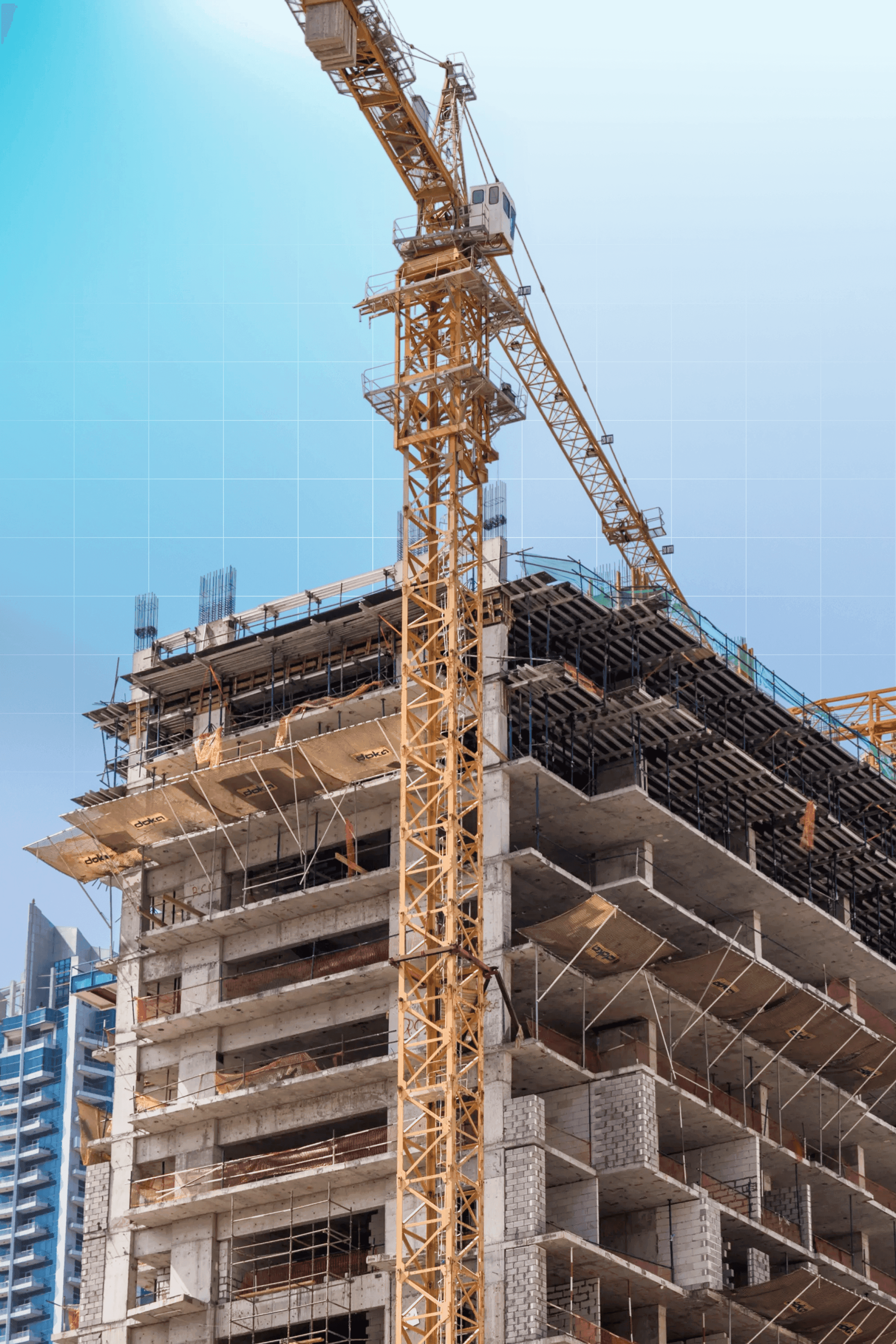 Commercial property building under construction.